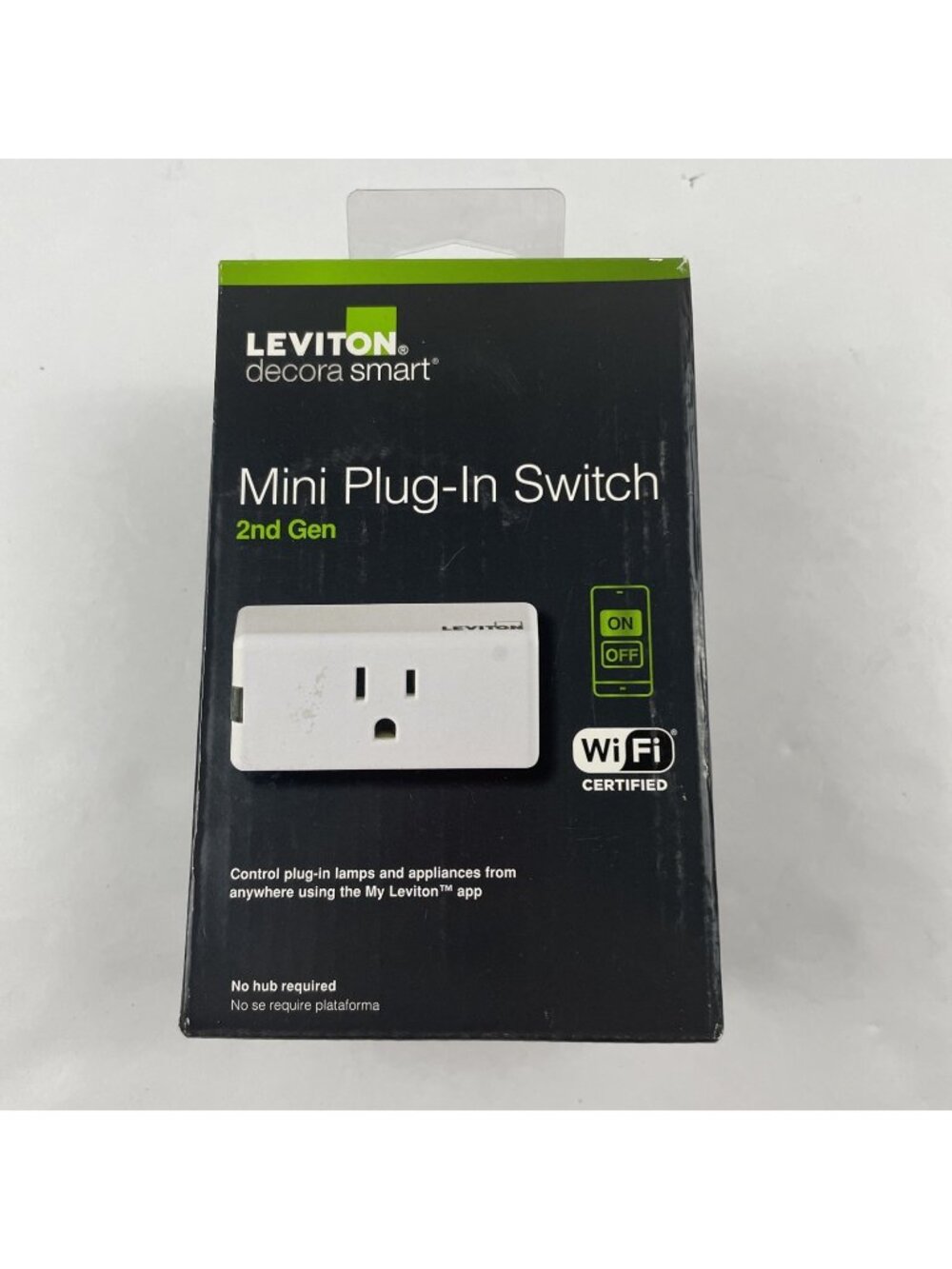 Leviton Decora Smart Mini Plug-In Switch 2nd Gen Wi-Fi White Alexa Google